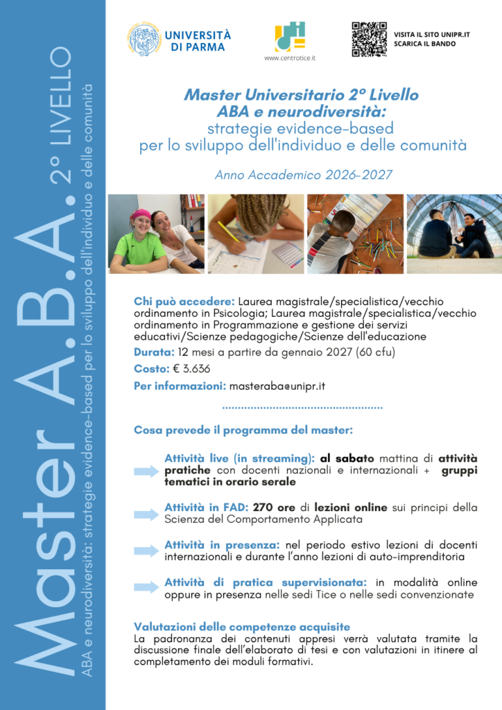 MASTER ABA <br>con l'Università degli Studi di Parma - Centro Tice