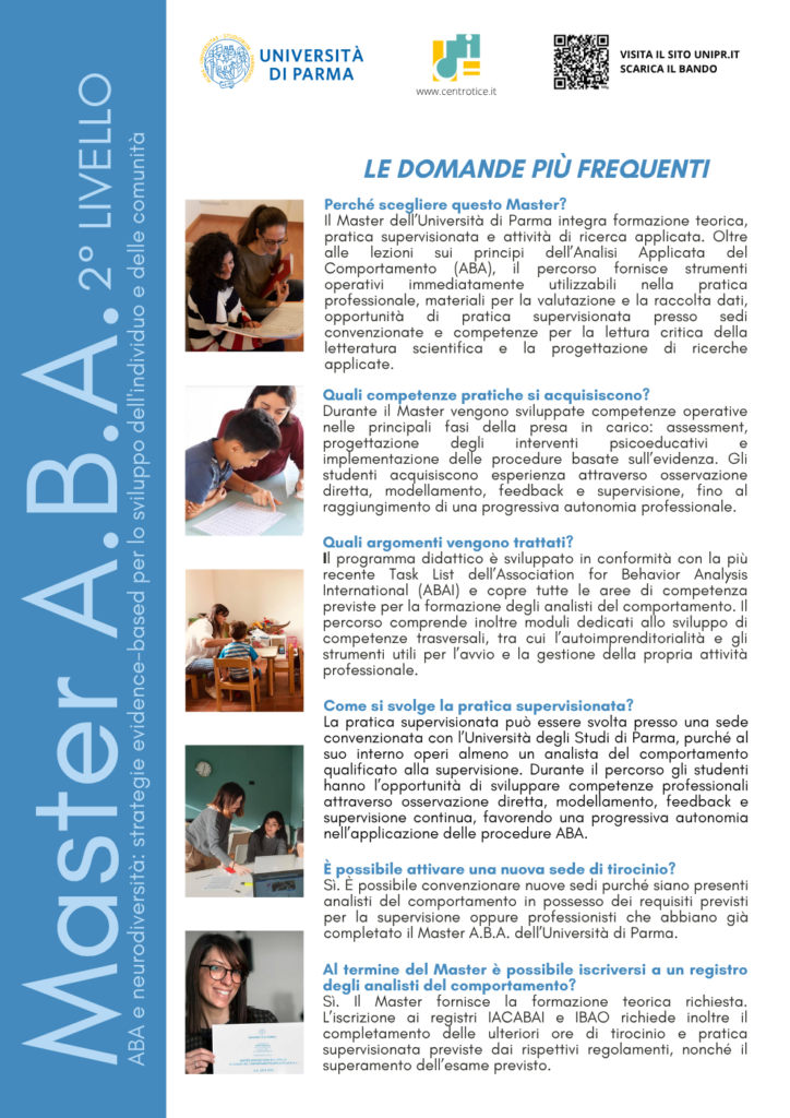 MASTER ABA <br>con l'Università degli Studi di Parma - Centro Tice